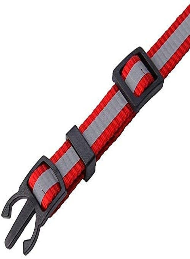 Pups&Pets Nylon Dog Leash with Collar Set for Puppy & Cats, 0.5 Inch Pet Reflective Nylon Collar with Leash Set Quick Release and Breathable Collar Set for Puppies and Dogs 15mm (Red Color) - Image 4